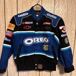 Vintage Oreo/Ritz NASCAR Racing Jacket Dale Earnhardt Jr Kids Size Medium 🏎️